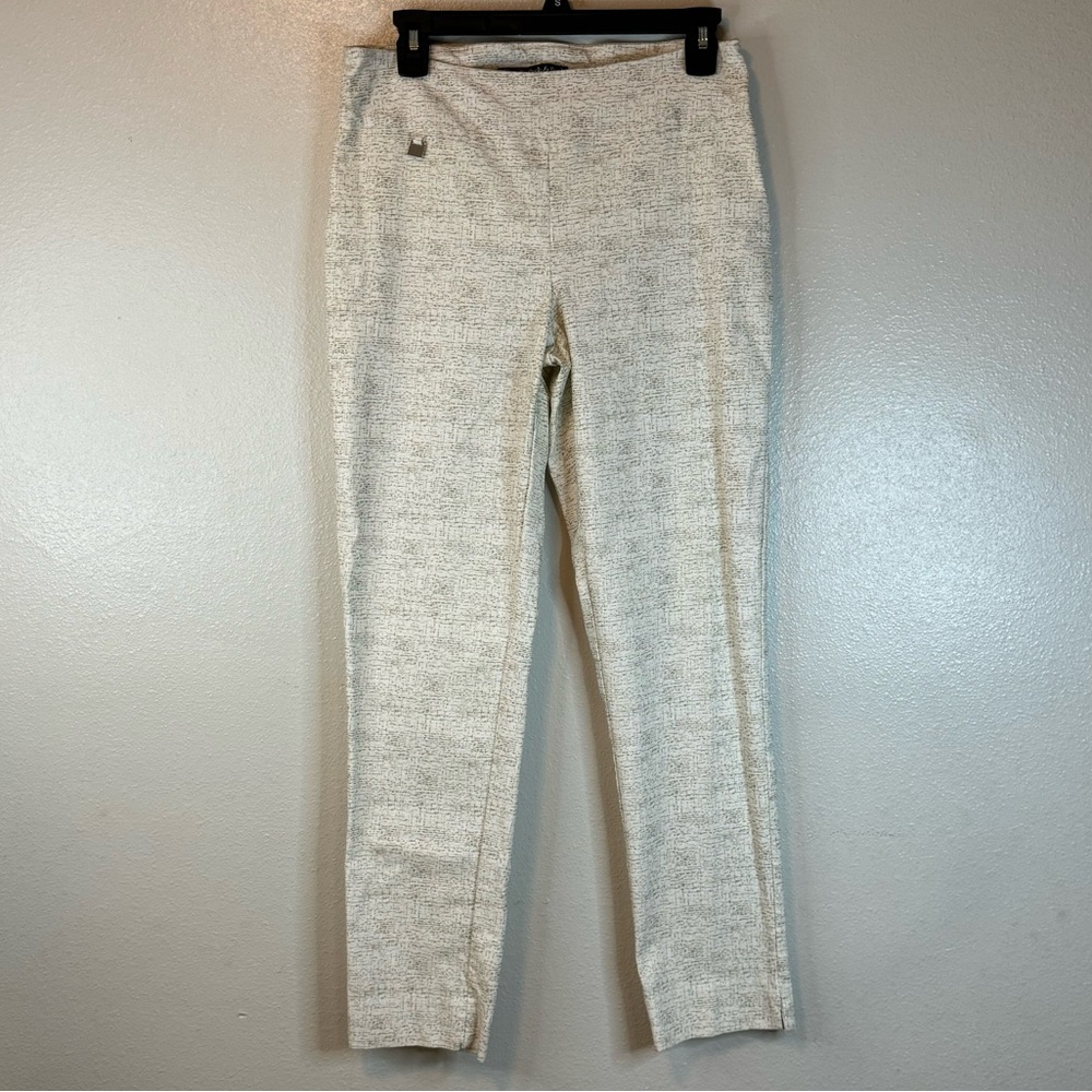 Peck & Peck Women’s Cream Pattern Crop Dress Pants